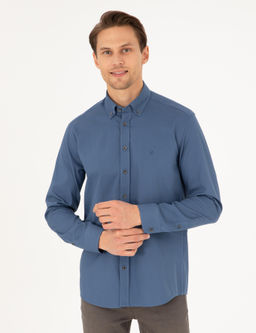 _ndigo Regular Fit Uzun Kollu G_mlek