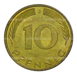 Монета 10 пфеннигов 1992 года J Германия