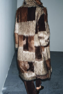 PATCHWORK FAUX FUR COAT ZW COLLECTION LIMITED EDITION - Zara фото 3