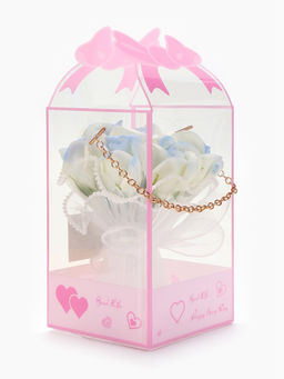 Набор из 6 нежных бело-голубых мыльных роз - SB BEAUTY фото 2