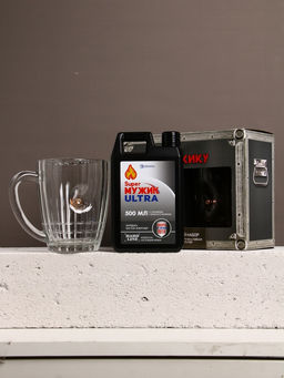 Подарочный набор Super ultra, гель для душа канистра 500 мл и стакан с пулей, HARD LINE  фото 3