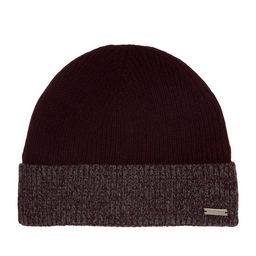 Шапка SEEBERGER арт. 70469-0 TURN-UP BEANIE (бордовый / серый)
