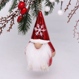 Цена за 2шт. Ёлочная игрушка "Весёлый лесовичок" 6,5*5,5*13 см, красный