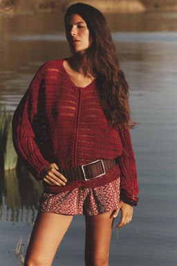 POINTELLE KNIT SWEATER