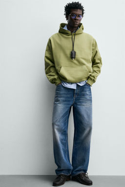 SUDADERA CAPUCHA B?SICA / Gris Claro - Zara фото 5