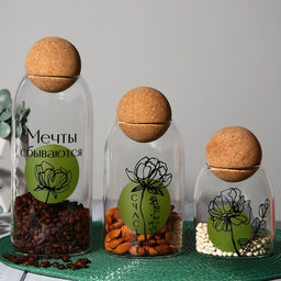 Банка для хранения сыпучих продуктов и круп «Мечты сбываются», 1000 мл, 23.5×9 см