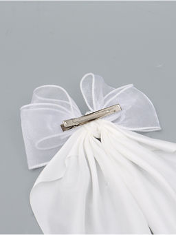 Бант для волос на заколке с лентами, белый, Принцессы