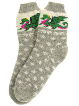 Носки женские "Дракон и снежинки" 7508-1