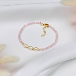 Браслет из Розового кварца и Жемчуга - Радуга самоцветов фото 2