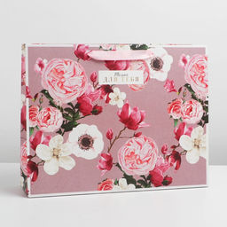 Пакет подарочный ламинированный, упаковка, Flower, L 40?31?11.5 см