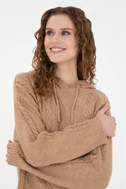 Женский свитер песочного меланжа - U.s. polo assn фото 2