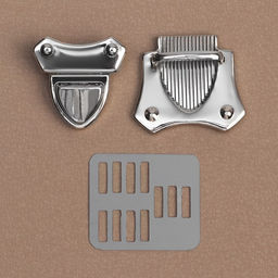 Цена за 3 шт. Застёжка для сумки, 4 4,2 см, цвет серебряный - Арт узор фото 3