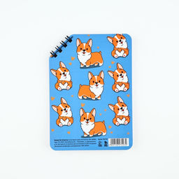Цена за 2 шт. Блокнот А6, 40 листов на скошенном гребне. Белые листы. «Корги»