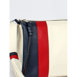 Сумка женская искусственная кожа ADEL-230/6в/ММ, 5отд. плеч/рем. беж/синий/красный флотер 258906 - Adelia фото 4