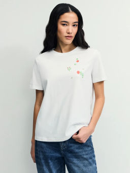 Футболка из хлопка с принтом / Zarina фото 3