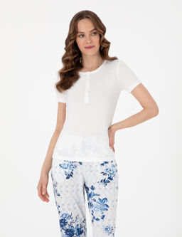 Beyaz K_sakollu Pijama Tak_m_