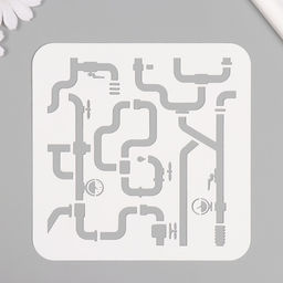 Пластиковый трафарет для творчества «Трубы», шаблон, 15×15 см