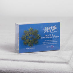 Гирлянда «Нить» 2 м роса с пробкой, IP20, серебристая нить, 20 LED, батарейки LR44×3 (в комплекте), свечение фиолетовое