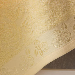 Полотенце махровое Этель Цветочные мотивы цв.желтый, 34*72 см, 350 гр/м2, 100% хлопок  фото 2