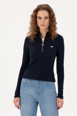 Женский темно-синий свитшот Неожиданная скидка в корзине