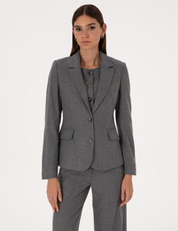 Gri Melanj Slim Fit Ceket