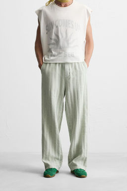 RELAXED FIT JACQUARD TROUSERS - Zara фото 32