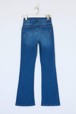 Koyu Mavi TOPARLAYICI Yuksek Bel Ekstra Esnek Flare Uzun Boy Jeans TWOSS26JE00103 - Trendyolmilla фото 4
