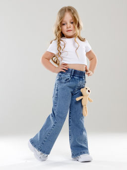 Джинсы-трубы для девочек - СИНЯЯ МОДА фото 10