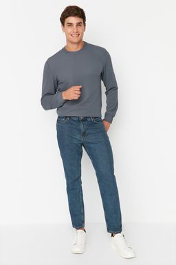 TRENDYOL MAN Mavi %100 Pamuk Kahve Tintli Relax Fit Boyfriend Jeans Kot Pantolon TMNAW23JE00074