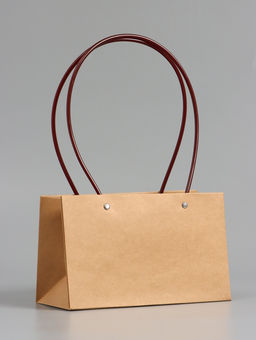 Цена за 10 шт. Сумка для цветов влагостойкая, крафт, 22x10.5x13.5 см