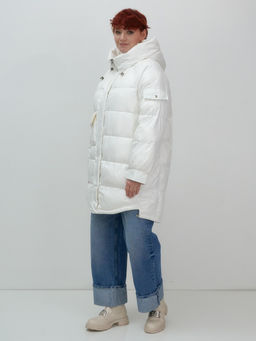 Куртка зимняя женская с капюшоном модная белого цвета 7341Bl - Visdeer фото 13
