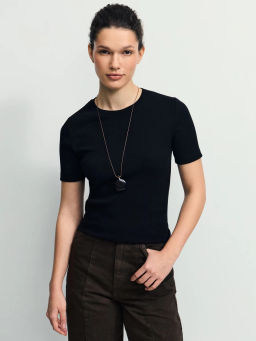 Базовая футболка в рубчик / Zarina  фото 6