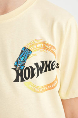 Футболка Hot Wheels для мальчиков с круглым вырезом и короткими рукавами с принтом на спине - Defacto фото 5