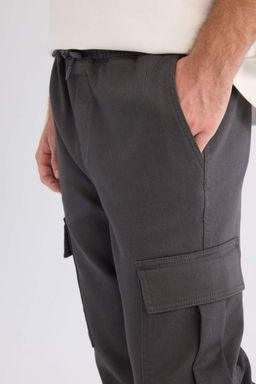 Текстурированные брюки-карго с карманами и обычной талией на шнуровке - Defacto фото 5