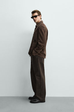 SOBRECAMISA PIEL ANTE / Chocolate - Zara фото 4