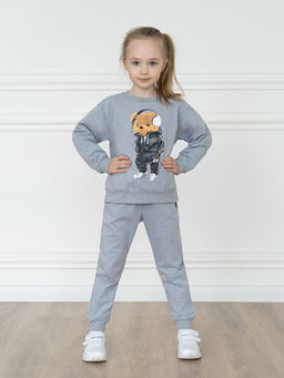 Костюм детский меланж тедди в наушниках 7045г (116, 60)