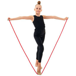 Скакалка гимнастическая утяжелённая Grace Dance, с люрексом, 3 м, 180 г, цвет красный/золотистый  фото 4