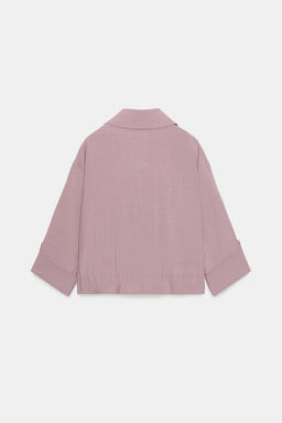 CHAQUETA CORTA MANGA REMANGADA / Malva - Zara фото 8