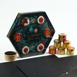 Подарочный набор новогодний «Счастливого Нового года»: чай чёрный, крем-мёд (6 шт.x30 г)