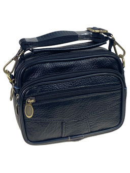 Сумка мужская из натуральной кожи, цвет черный