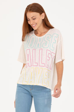 Женская кремовая футболка