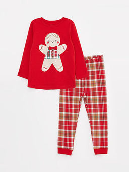 Bisiklet Yaka Uzun Kollu Bask?l? Erkek Bebek Pijama Tak?m