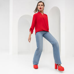 Блуза, Гордость и убеждение (маковый цвет) - Charutti фото 6