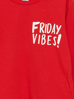 Bisiklet Yaka Bask?l? Uzun Kollu Erkek Bebek Ti??rt - Waikiki фото 2