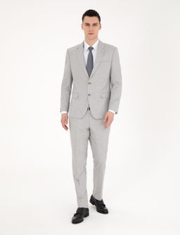 Gri Slim Fit Y_n Kar___ml_ Tak_m Elbise