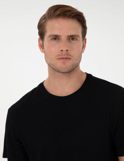 Siyah Slim Fit Basic Ti__rt