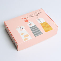 Цена за 2 шт. Коробка подарочная складная, упаковка, Лапки, 21?15?5 см