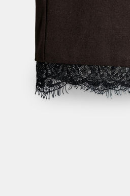 PANTAL?N CROPPED ENCAJE / Marr?n - Zara фото 5