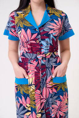 Халат женский из кулирки Елизавета бирюза - Амадэль фото 6