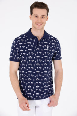 U. S. Polo Assn Мужская темно-синяя футболка с воротником-поло - U.s. polo assn фото 2